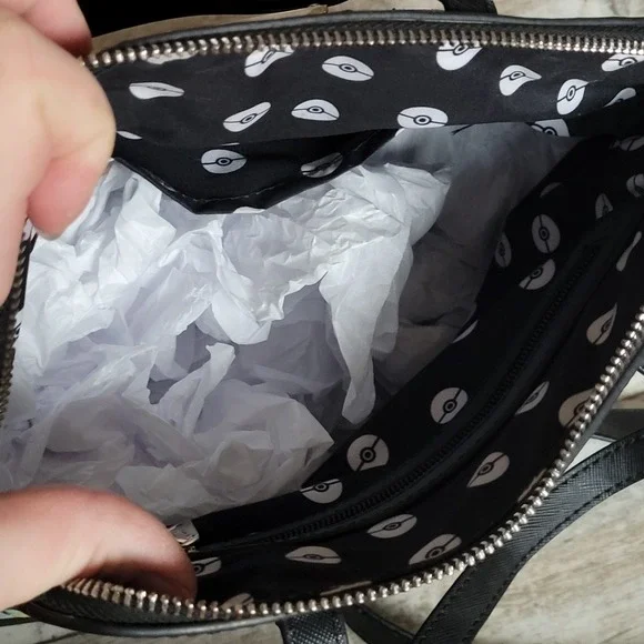 Loungefly Pokémon Black Purse RARE Retired All-Over Print Starters HEART LOGO - Picture 11 of 15